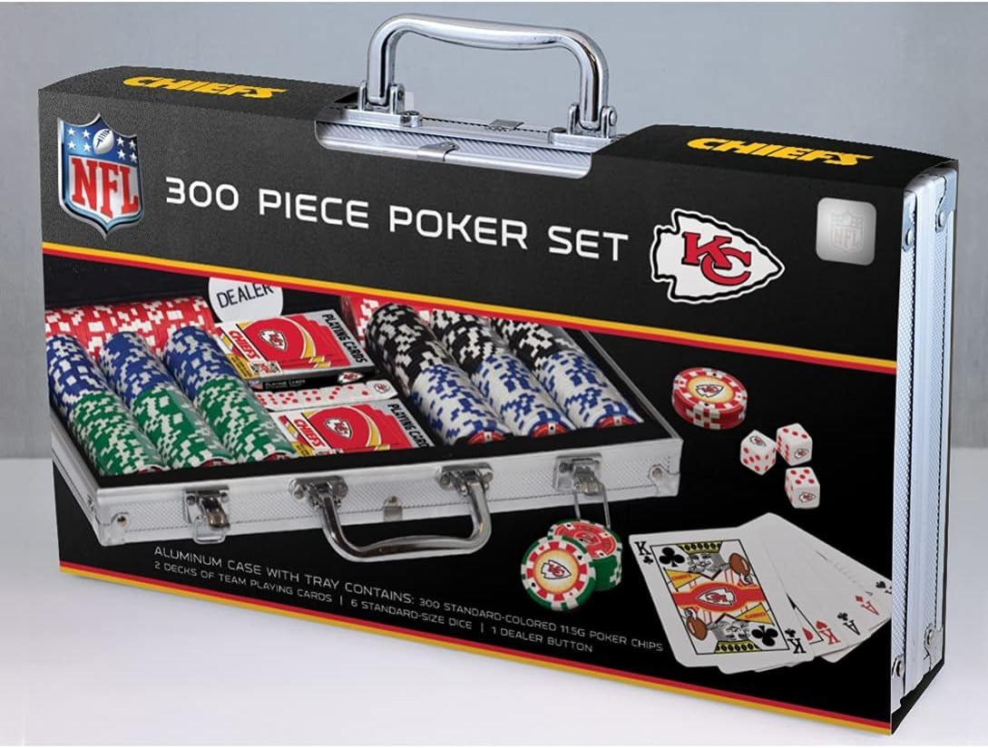 NFL Unisex-Adult 300-Piece Casino Style Poker Chip Set