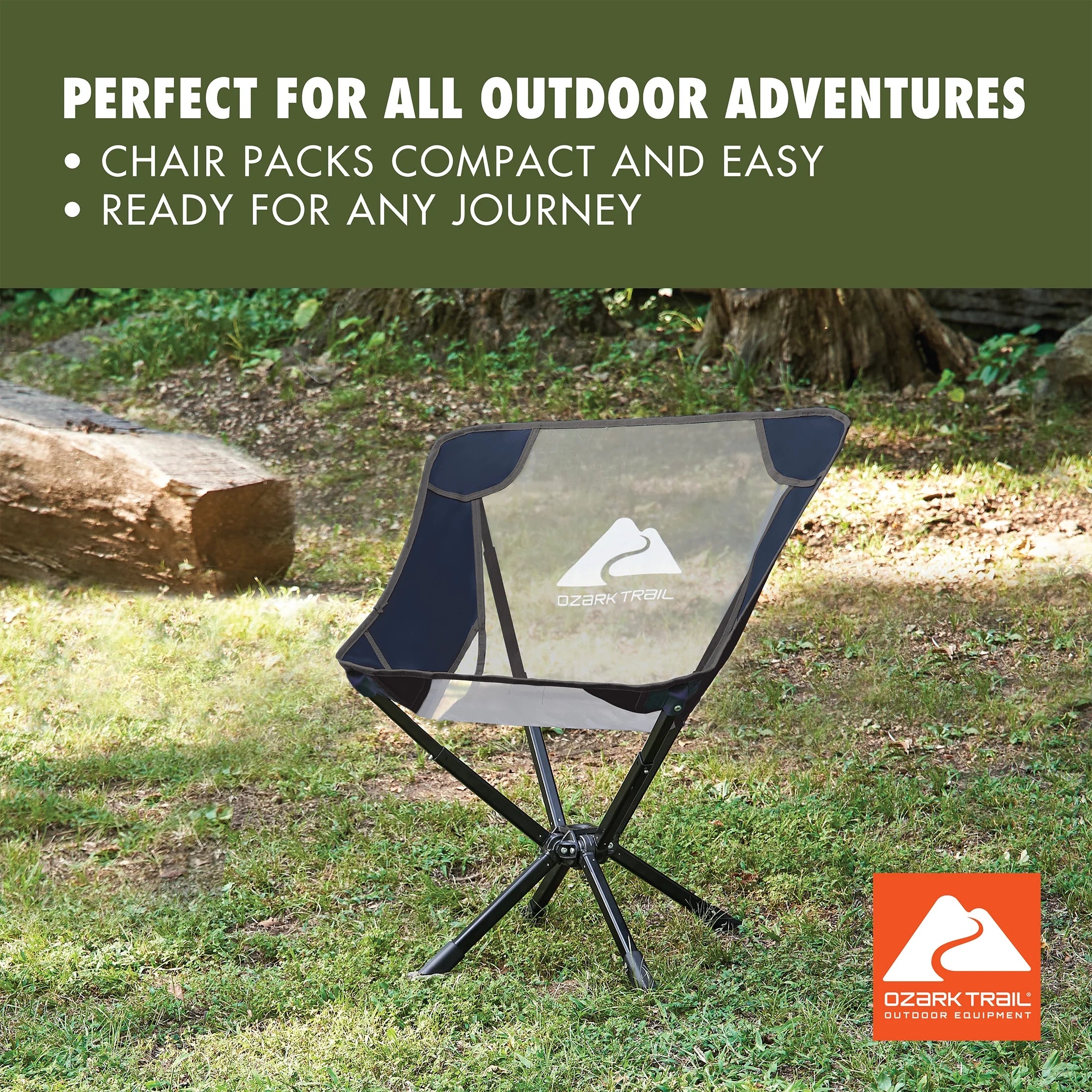 (2 Pack) Adult Instant Compact Chair, Navy