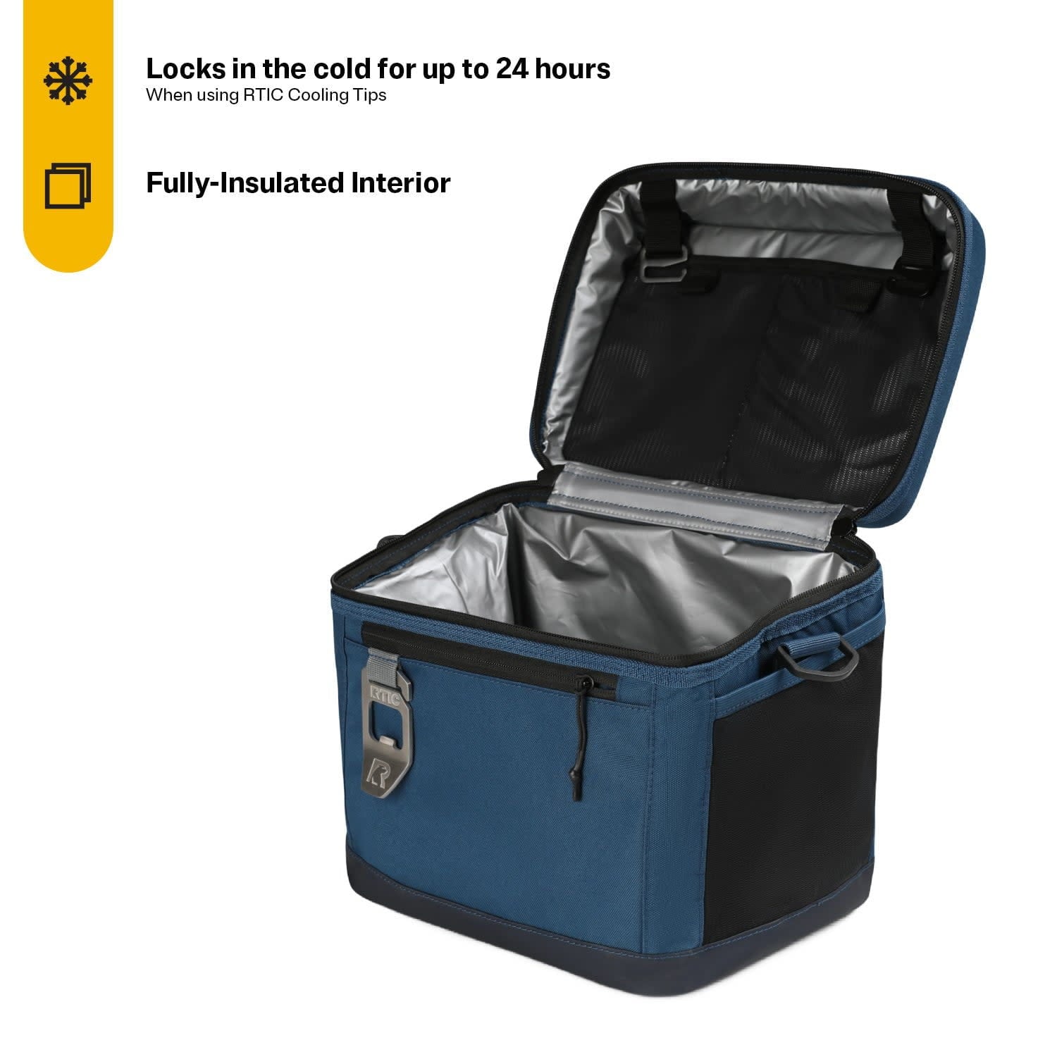 15 Can Everyday Cooler, Insulated Soft Cooler with Collapsible Design, Navy