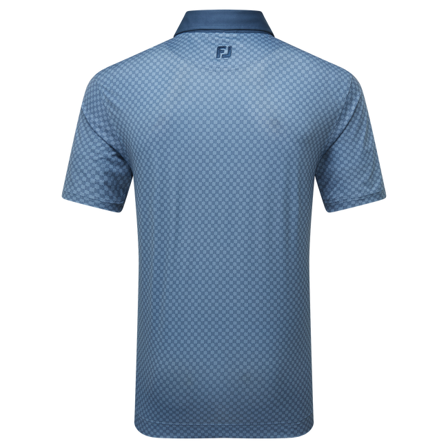 FootJoy Men's Golf Shirt | Checker Print Isle | Dark Denim White