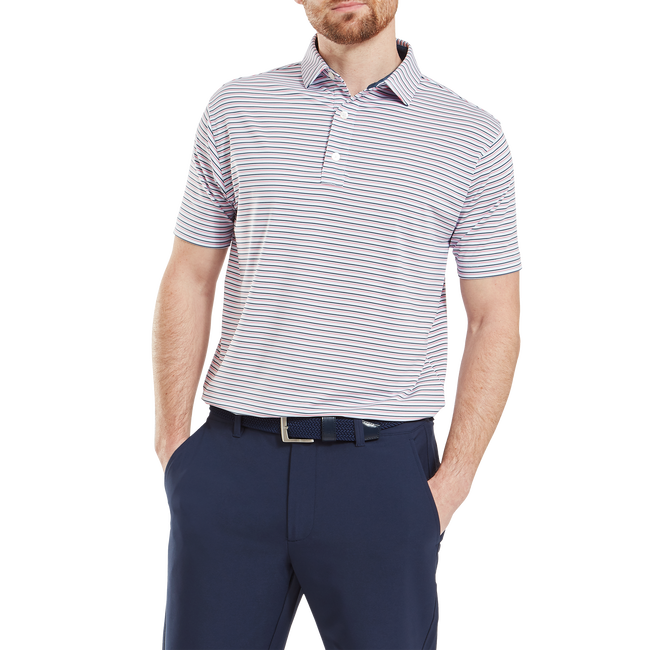 Footjoy Men`s Golf Shirt | EU Balance Stipe LSL | Skyway