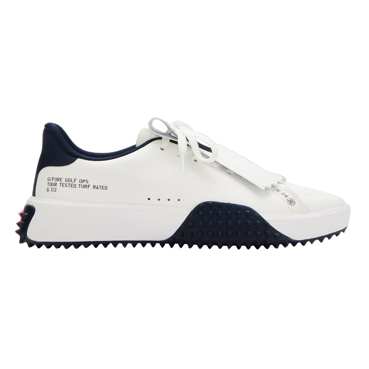 G Fore Women`s Golf Shoe | G.112 Leather Kiltie | Snow/Twilight