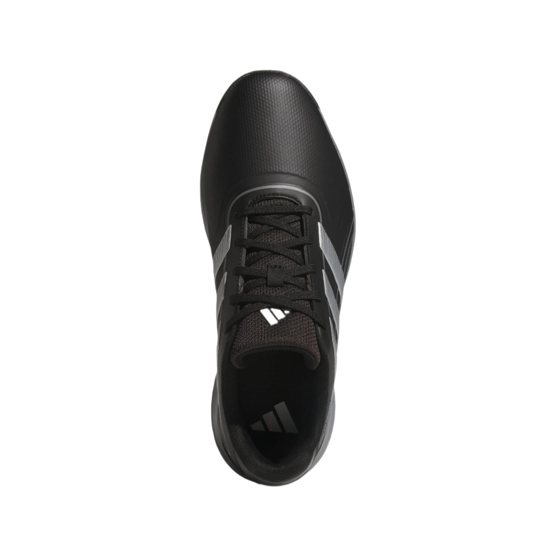 Black and silver adidas sneaker with three stripes design.