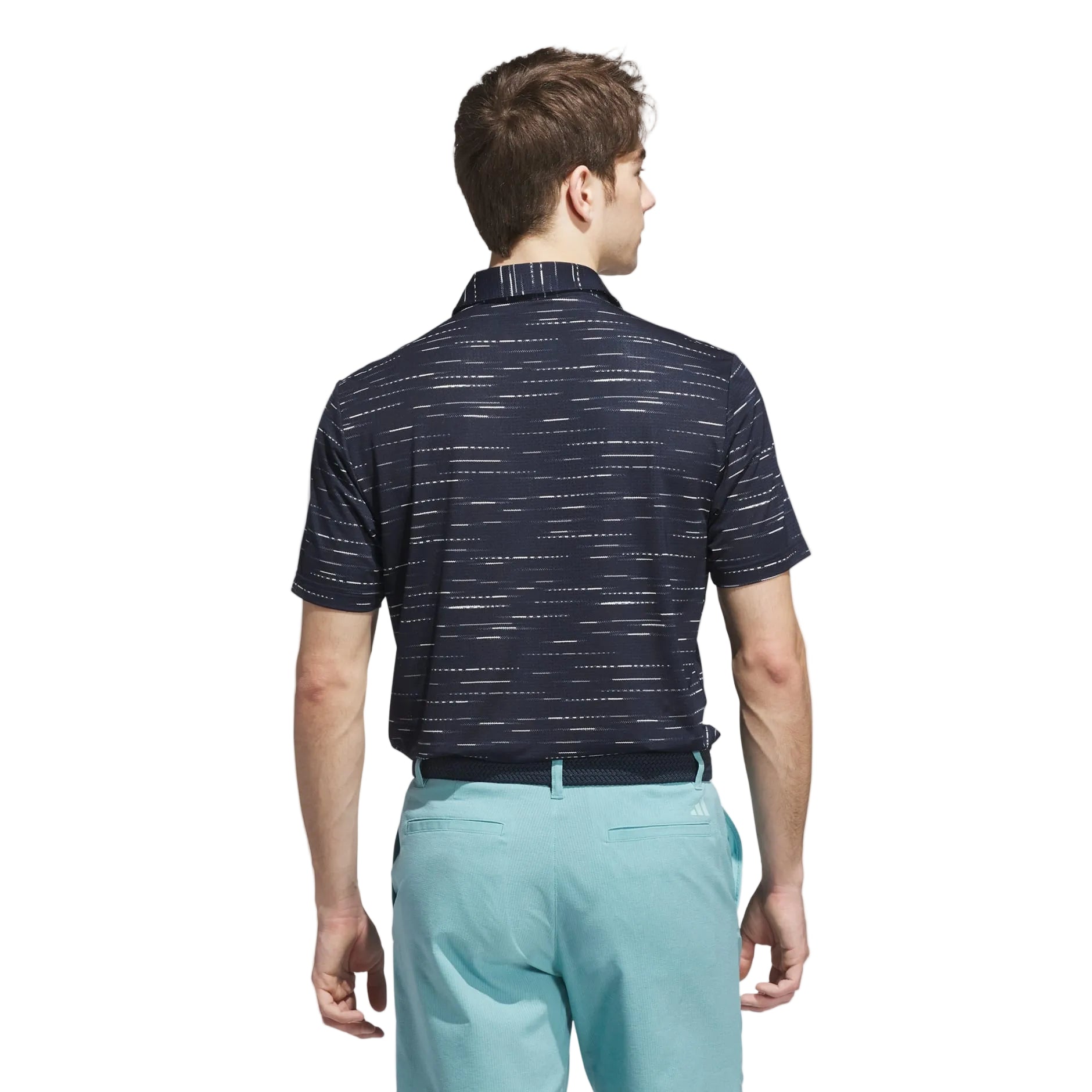 Adidas Men's Golf Shirt | Ultimate365 Textured Print Polo | Collegiate Navy/White