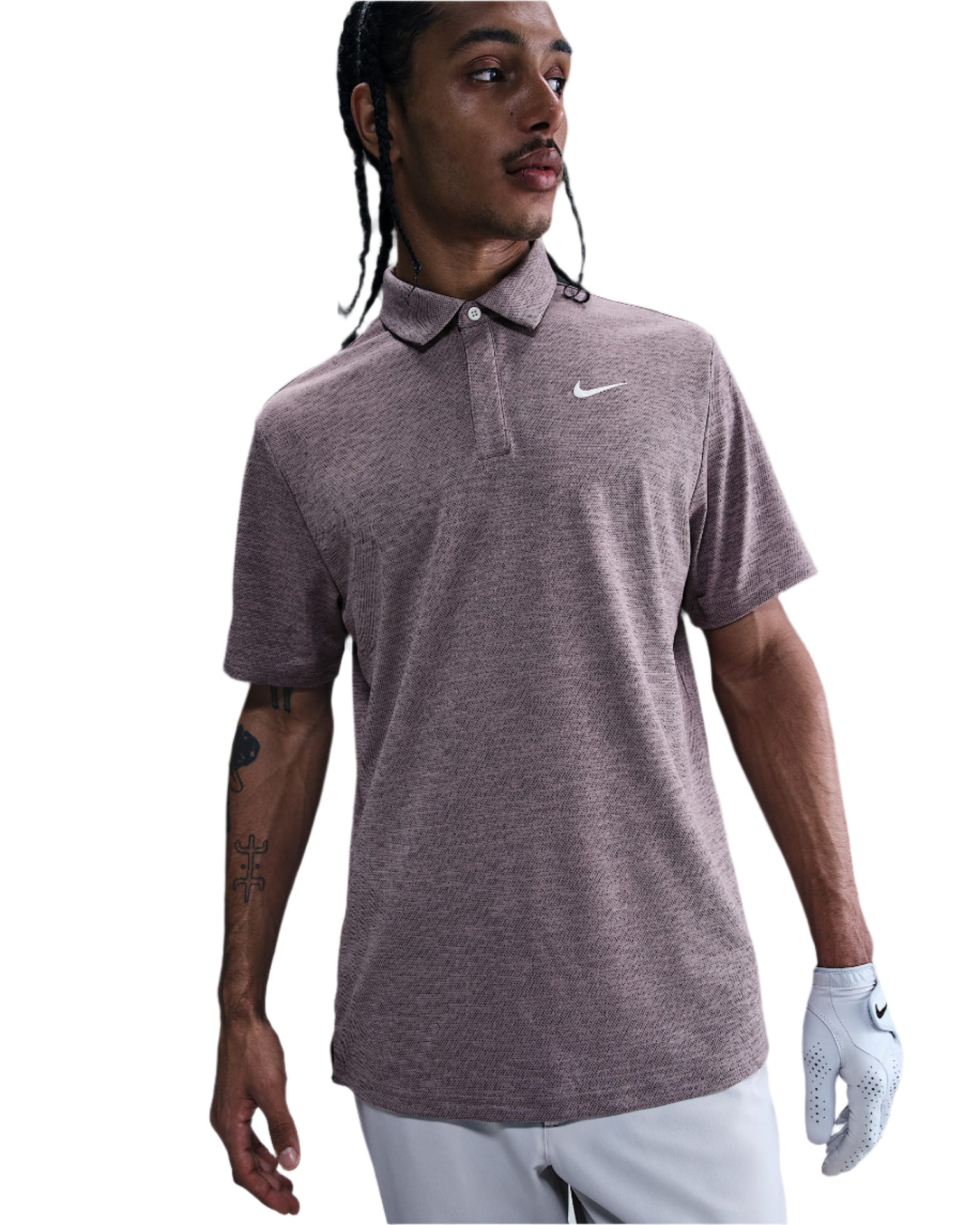 მამაკაცის Nike გოლფის მაისური | Tour Polo Jacquard | ხალისფერი ნაცრისფერი/მუქი იასამნისფერი