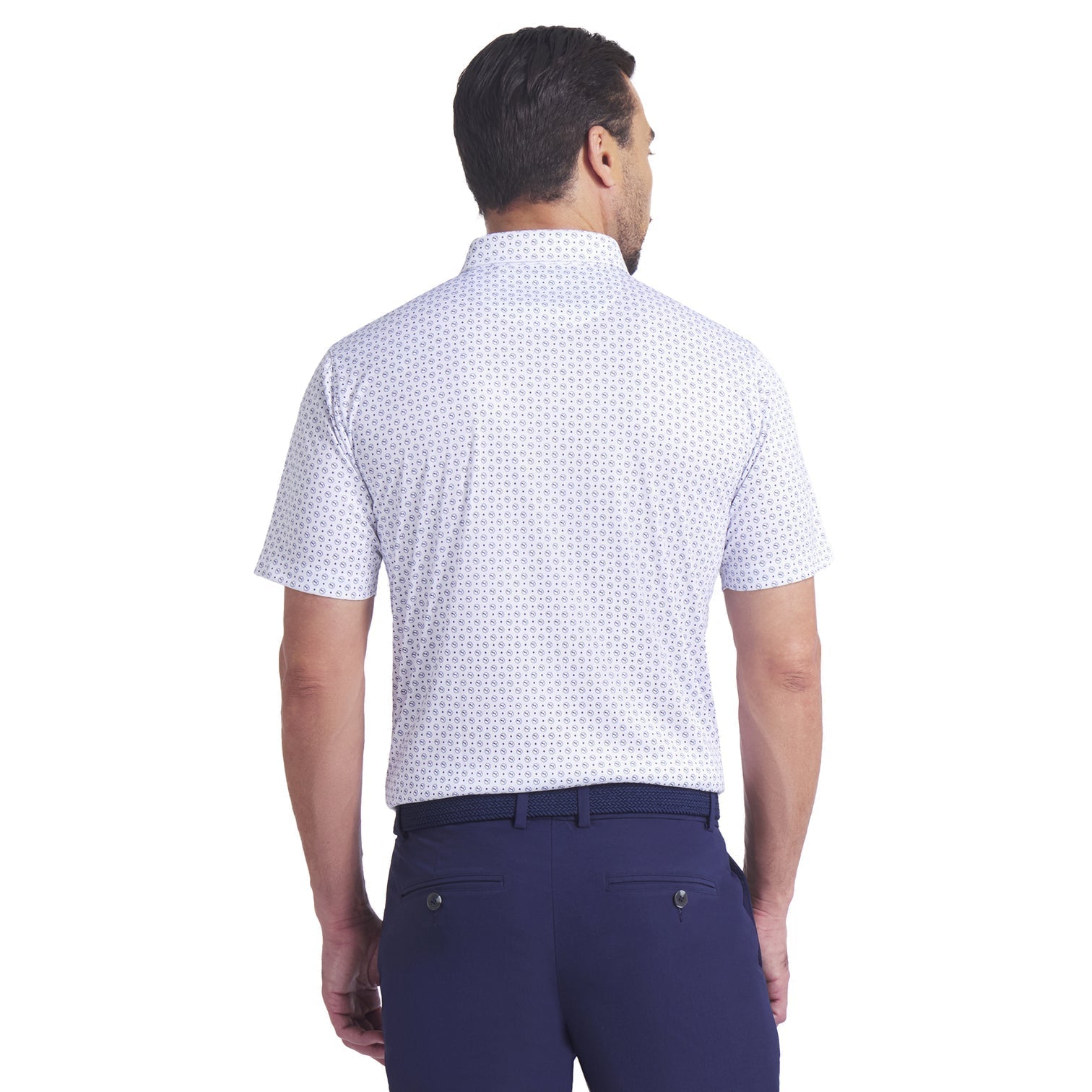 Puma-ს მამაკაცის გოლფის მაისური | Pure 2.0 Polo | Circle Cat | თეთრი ბზინვარება/მუქი ლურჯი