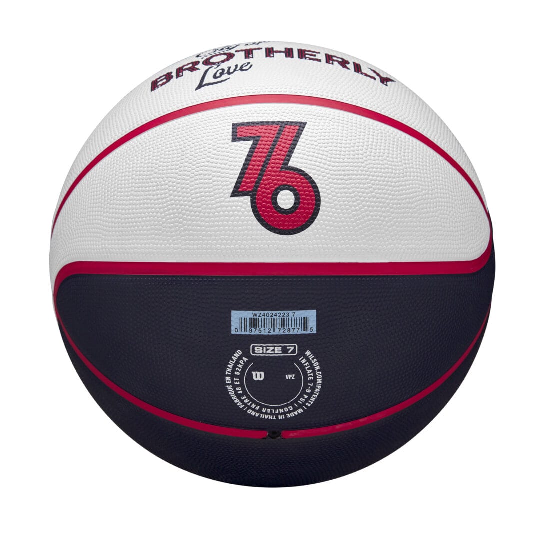 Wilson Team Sports | Basketball | NBA Basketball NBA Team City Edition Phi 76er Size 7 TS094