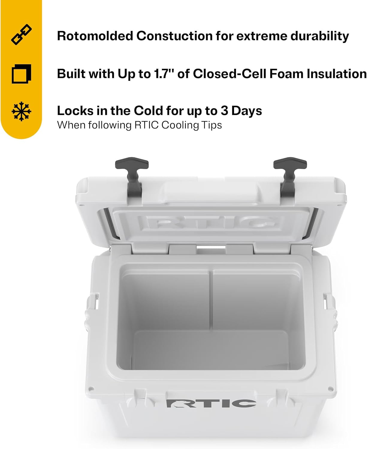 Ultra-Tough Cooler, Hard Insulated Ice Chest Box for Beach, Drink, Beverage, Camping, Picnic, Fishing, Boat, Barbecue