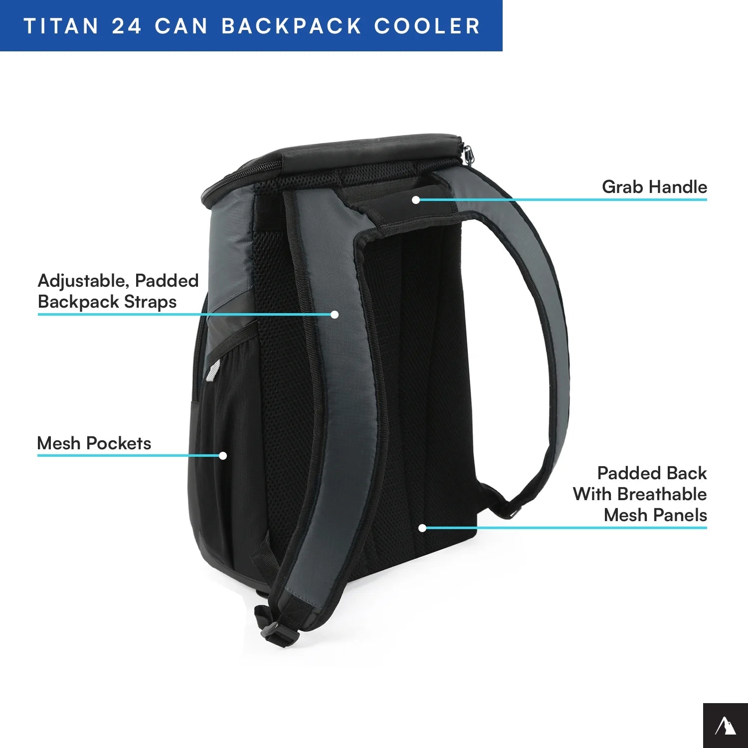 24 Can, 16 Quart Backpack Cooler, Basalt Gray