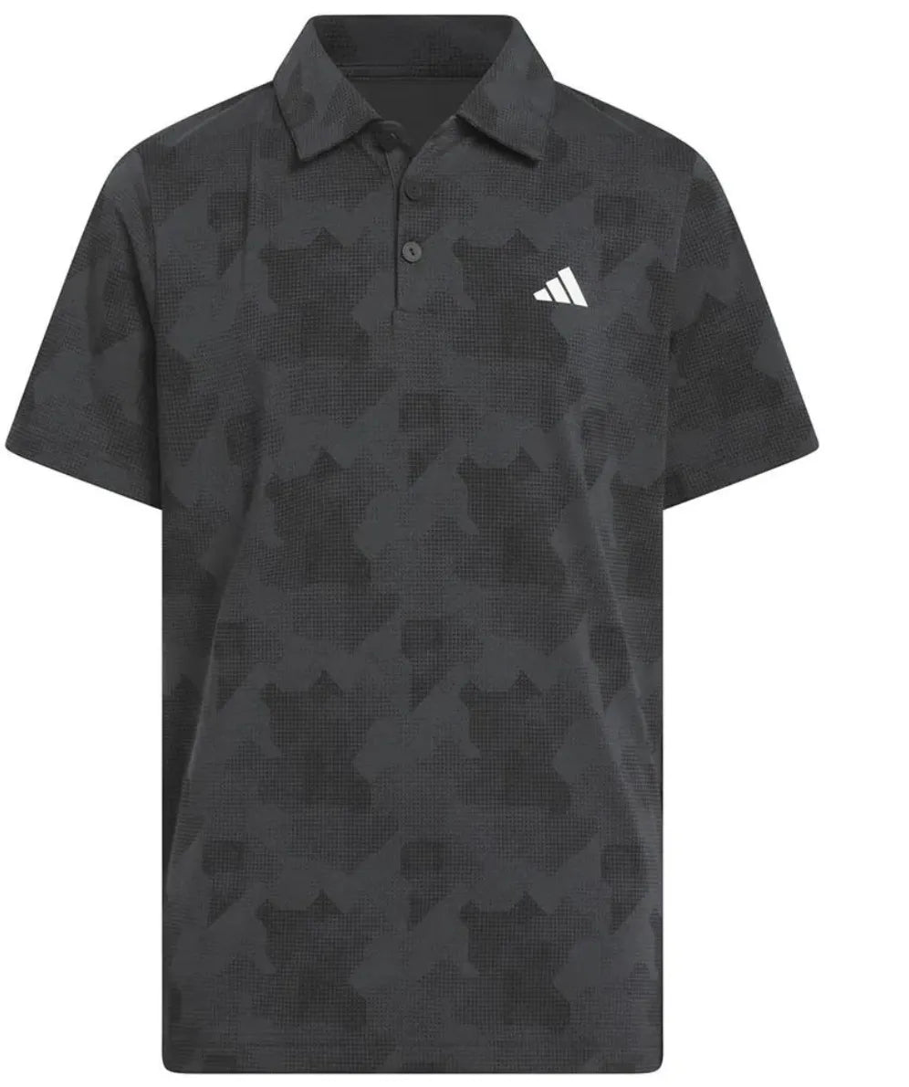 Adidas Junior Boys Golf Shirt | Scripted Polo | Grey Two