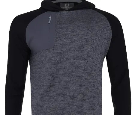 Footjoy Mens Golf Jersey | ThermoSeries Pullover Hoodie | Charcoal Black