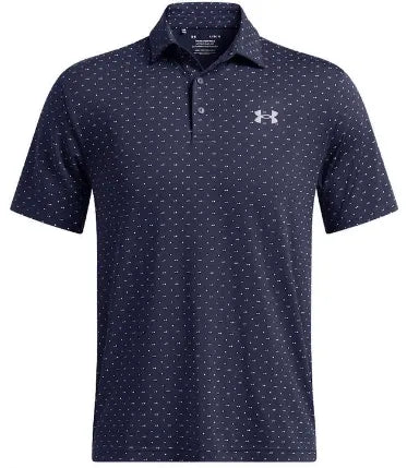 Under Armour Mens Golf Polo | Playoff 3.0 Printed Polo | Midnight Navy
