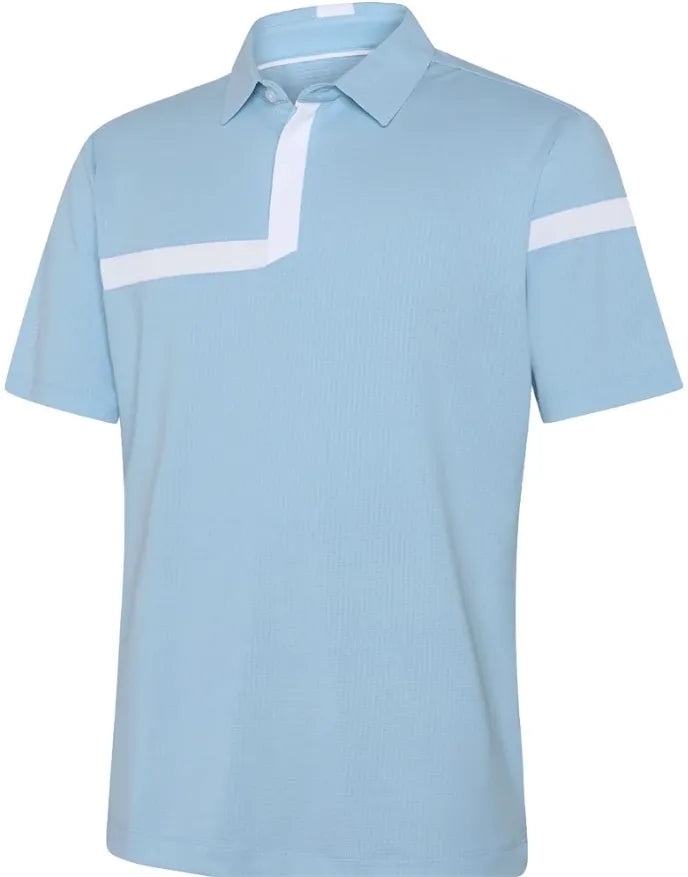 Galvin Green Mens Golf Shirt | Morley | Crystal Blue-White