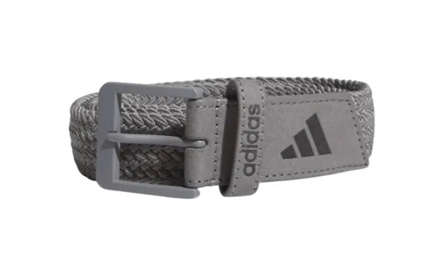 Adidas Mens Golf Belt | Performance Braided Stretch | Grey-Black