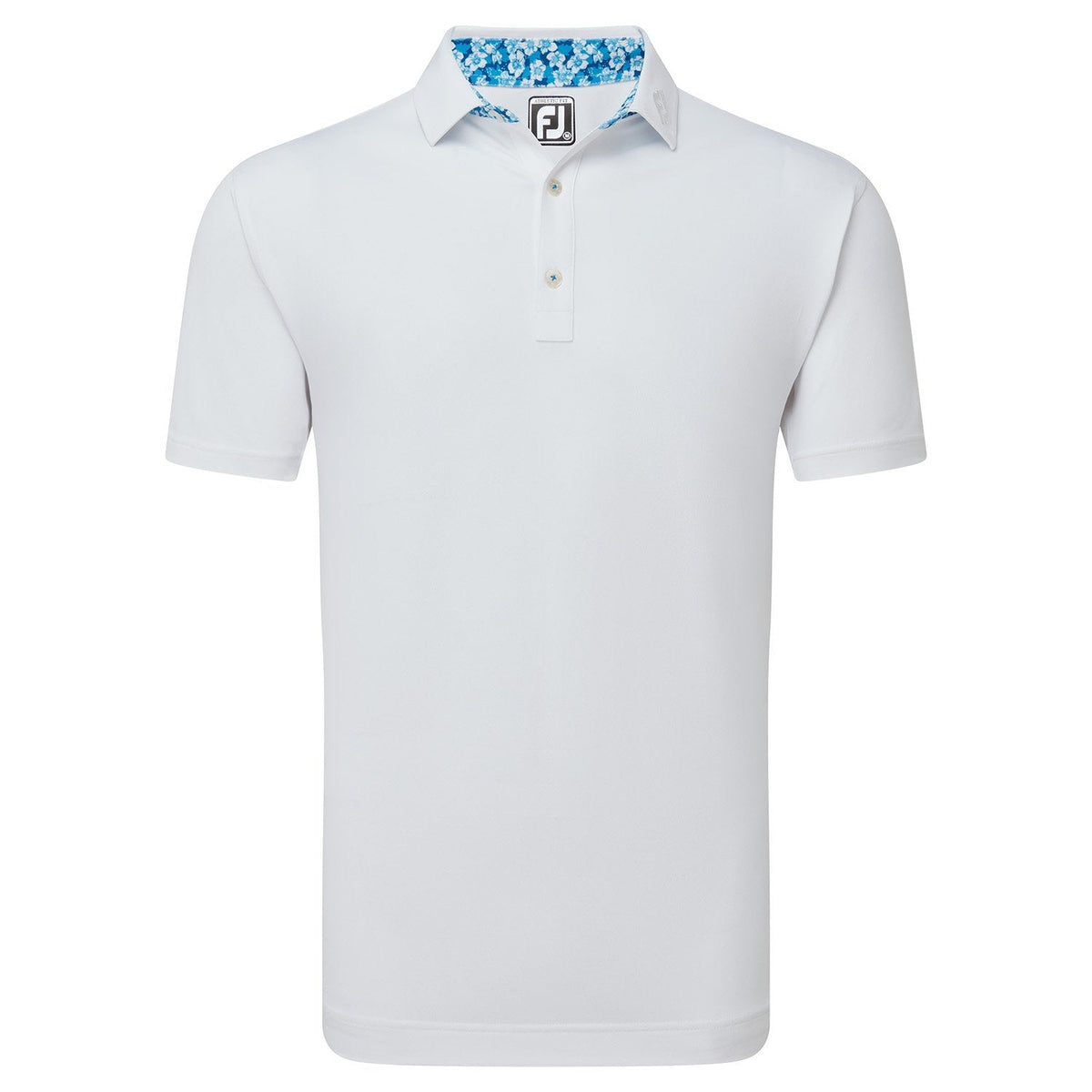 Footjoy Mens Golf Shirt | Solid Primrose | White-Blue