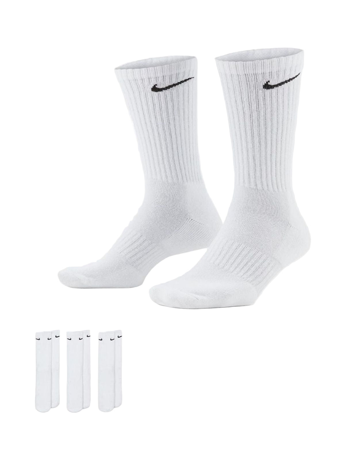 Nike Mens Socks | Cushioned | White-Black