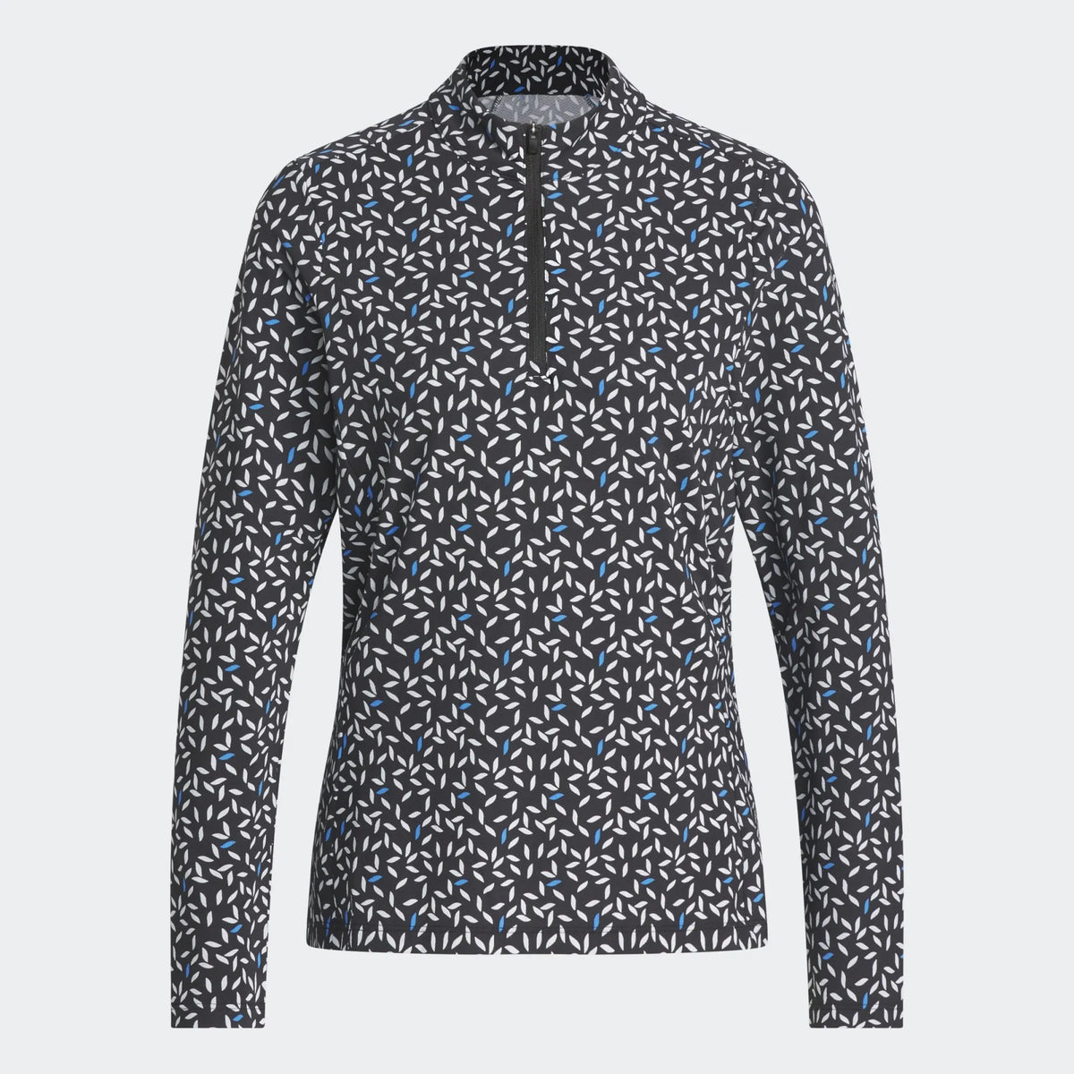 Adidas Womens Golf Jersey | Ultimate365 Printed 1-4 Zip | Black-Blue-White