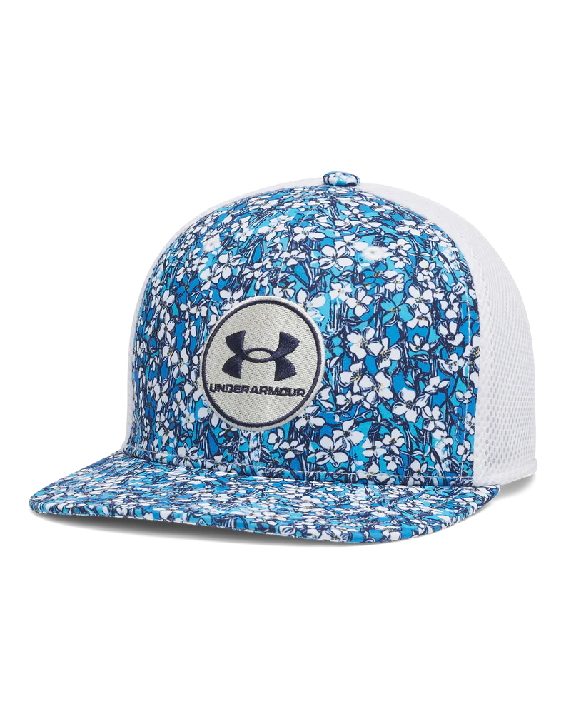 Under Armour-ის მამაკაცის ქუდი | Chill Drive დაბალგაჭიმვადი | თეთრი/ლურჯი ყვავილები
