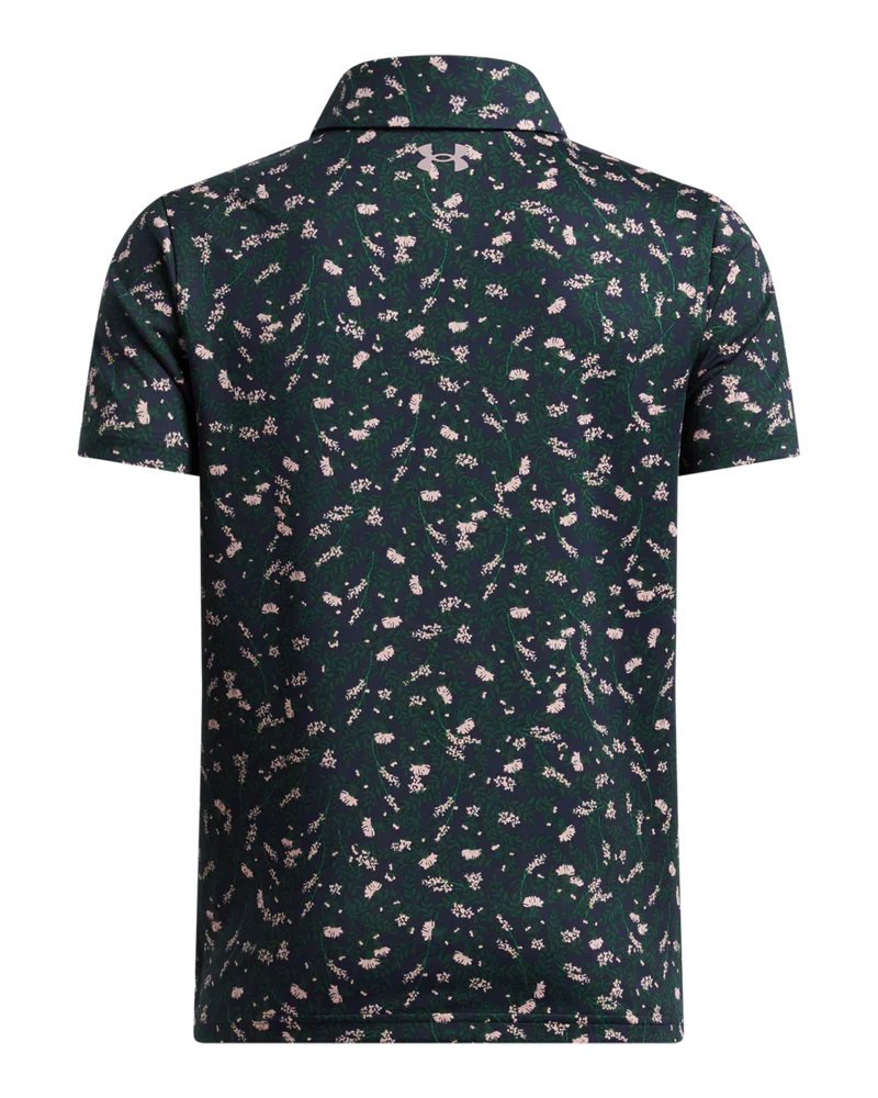 Under Armour-ის მოზარდის გოლფის მაისური | პოლო | მწვანე/ლურჯი პრინტით