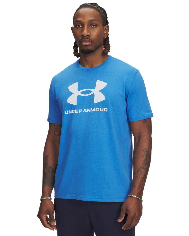 Under Armour მამაკაცის გოლფის მაისური | სპორტული სტილის ლოგო განახლება LC SS | ლურჯი ატლანტისი