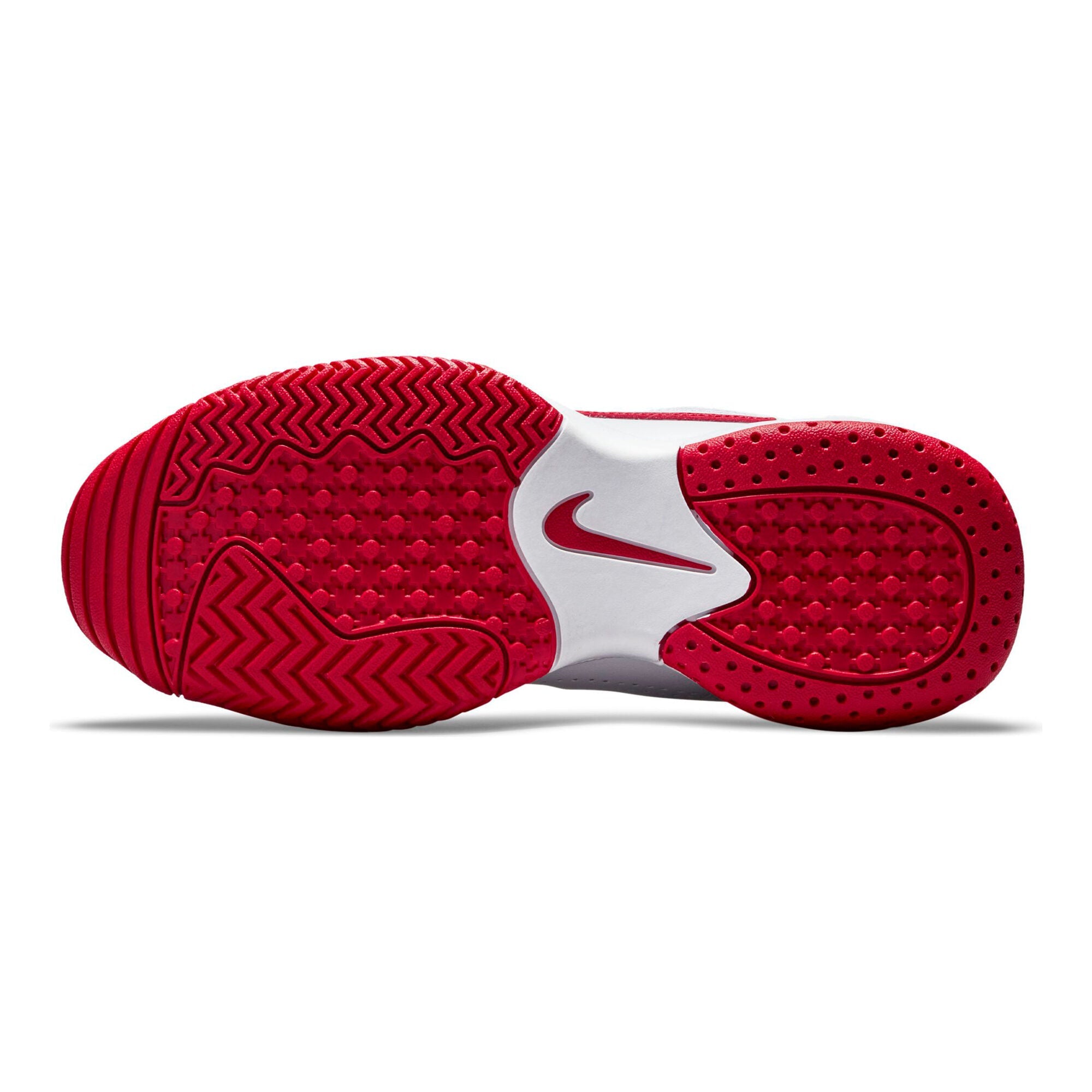 JUNIOR NIKE COURT LITE TENNIS SHOES - WHITE/RED
