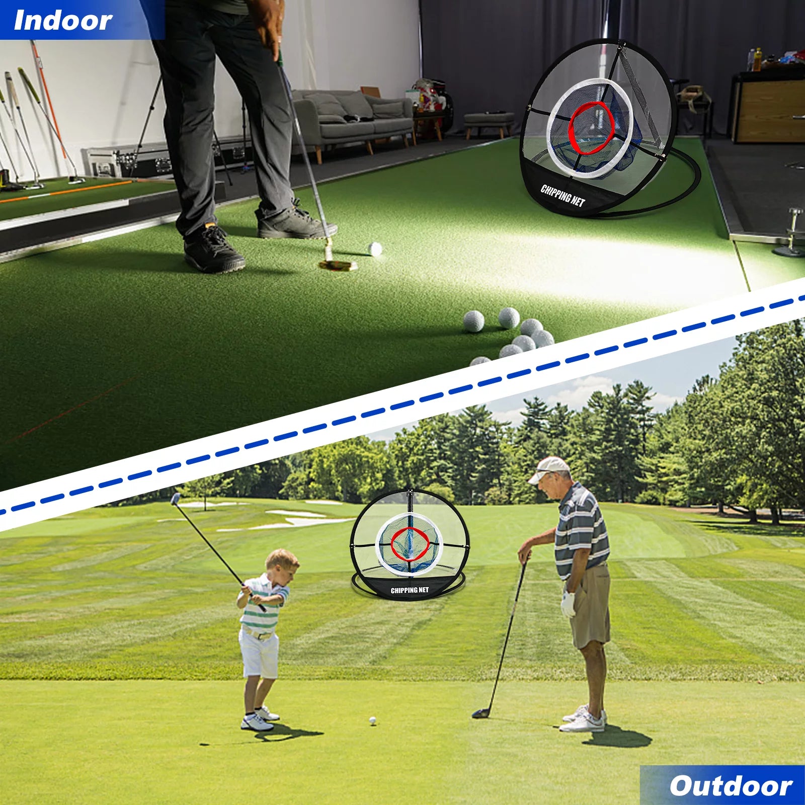 Portable Indoor with Golf Hitting Mat