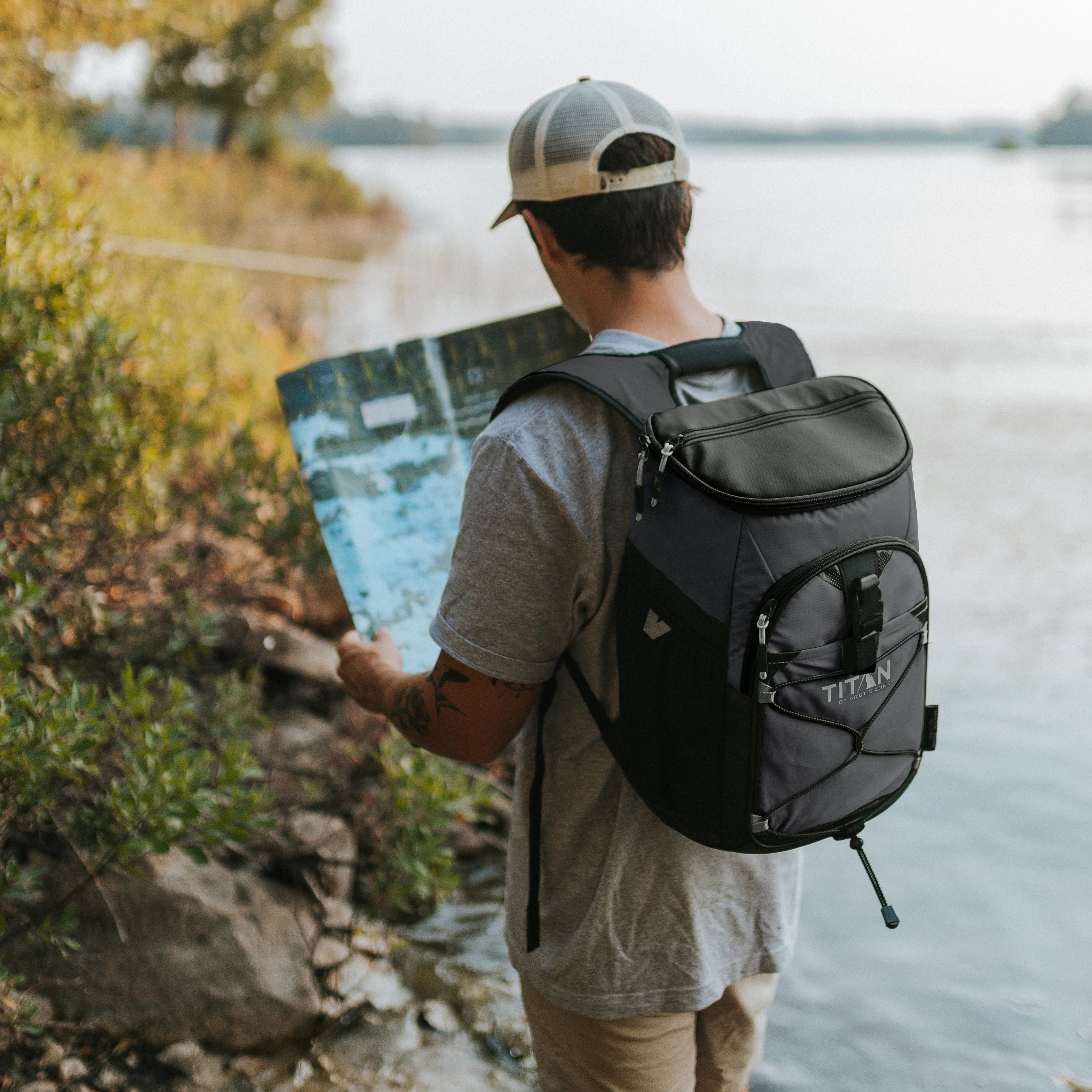 24 Can, 16 Quart Backpack Cooler, Basalt Gray