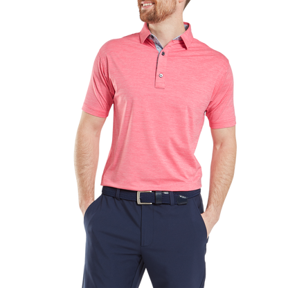 Footjoy Men`s Golf Shirt | EU Heather Lisle | Pink Lemonade