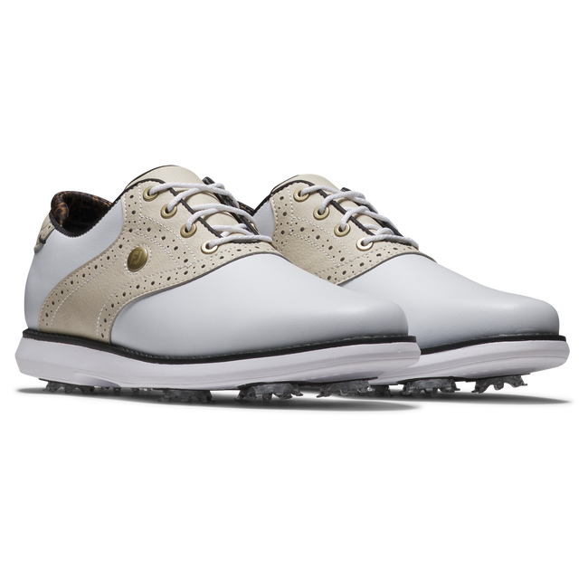 Footjoy Women's Golf Shoes | Traditions | White/Tan/Black