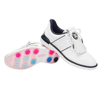 G/Fore Women`s Golf Shoe | Gallivanter Saddle Stripe | Snow/Twilight
