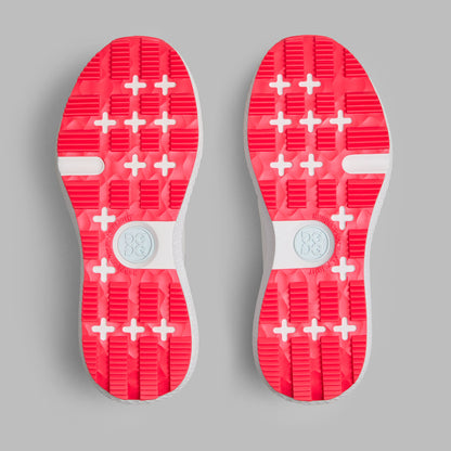 G/Fore Men`s Golf Shoe | MG4x2 Perforated Logo Hybrid | White/Grey/Coral