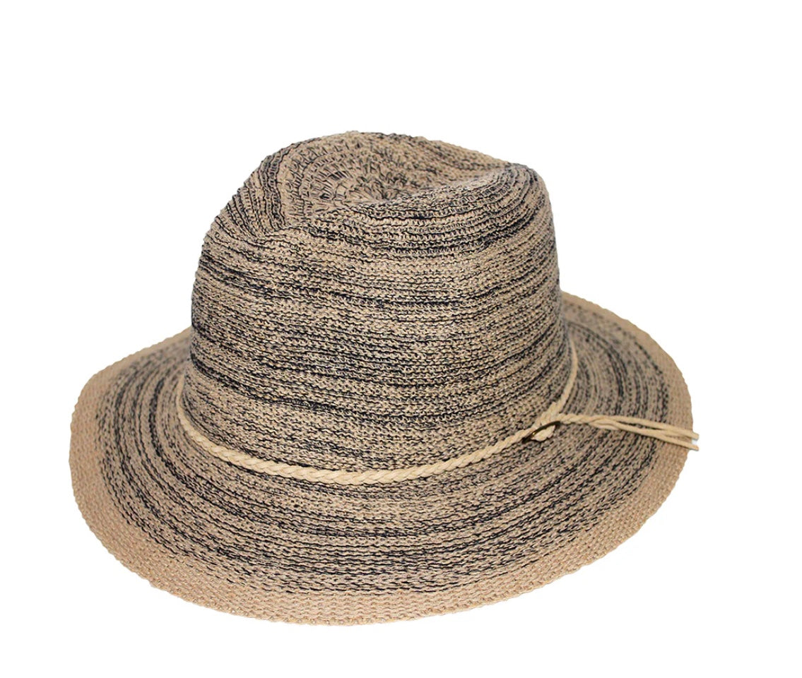 360Five Women's Fedora Hat | Olsen | Natural/Black