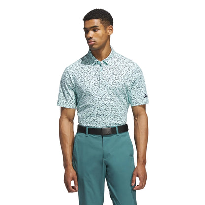 Adidas-ის მამაკაცის გოლფის მაისური | Ultimate365 Micro Argyle Polo | ნახევრად მბზინავი აკვა/საზღვაო ლურჯი