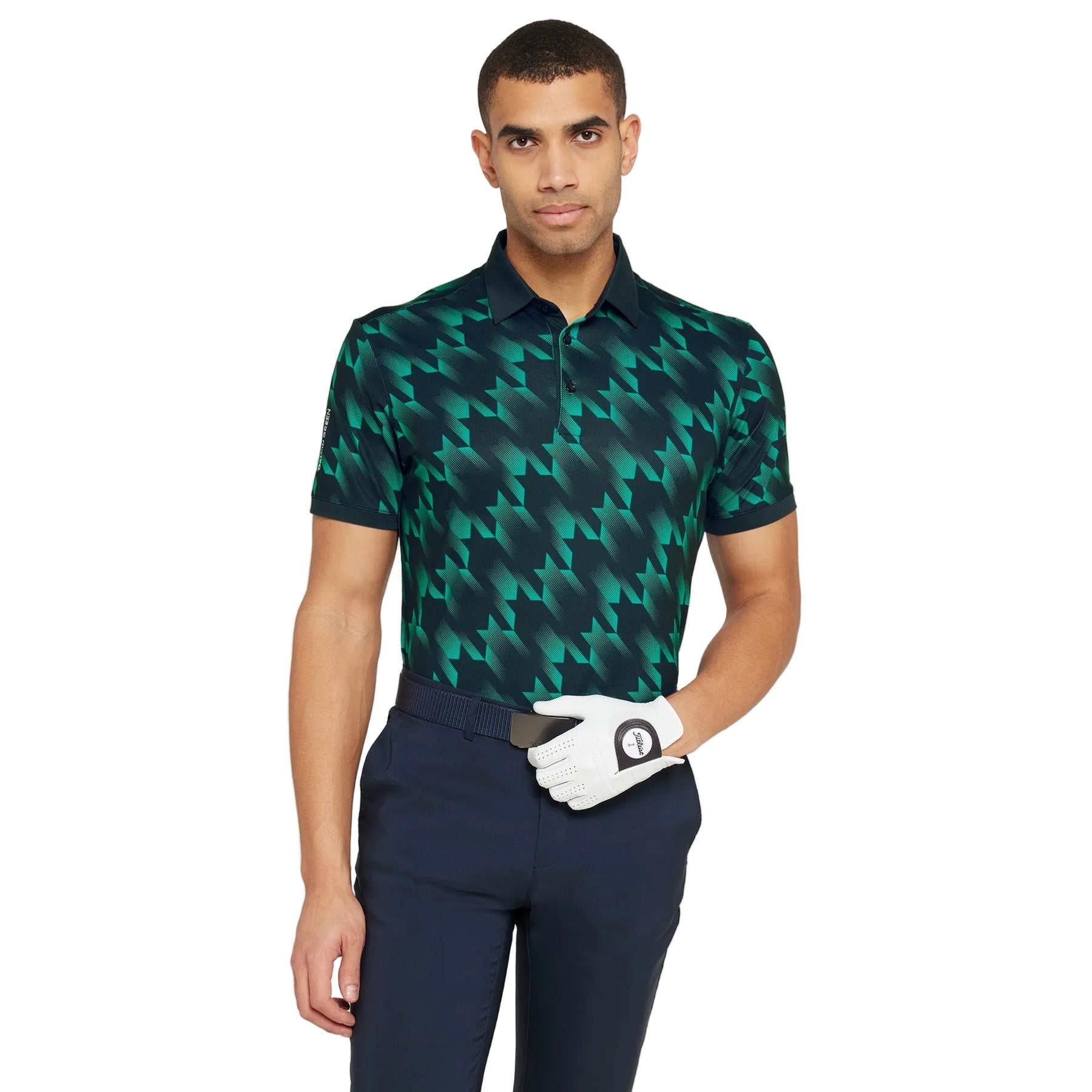 Galvin Green Men`s Golf Shirt | Miles | Navy/Golf Green