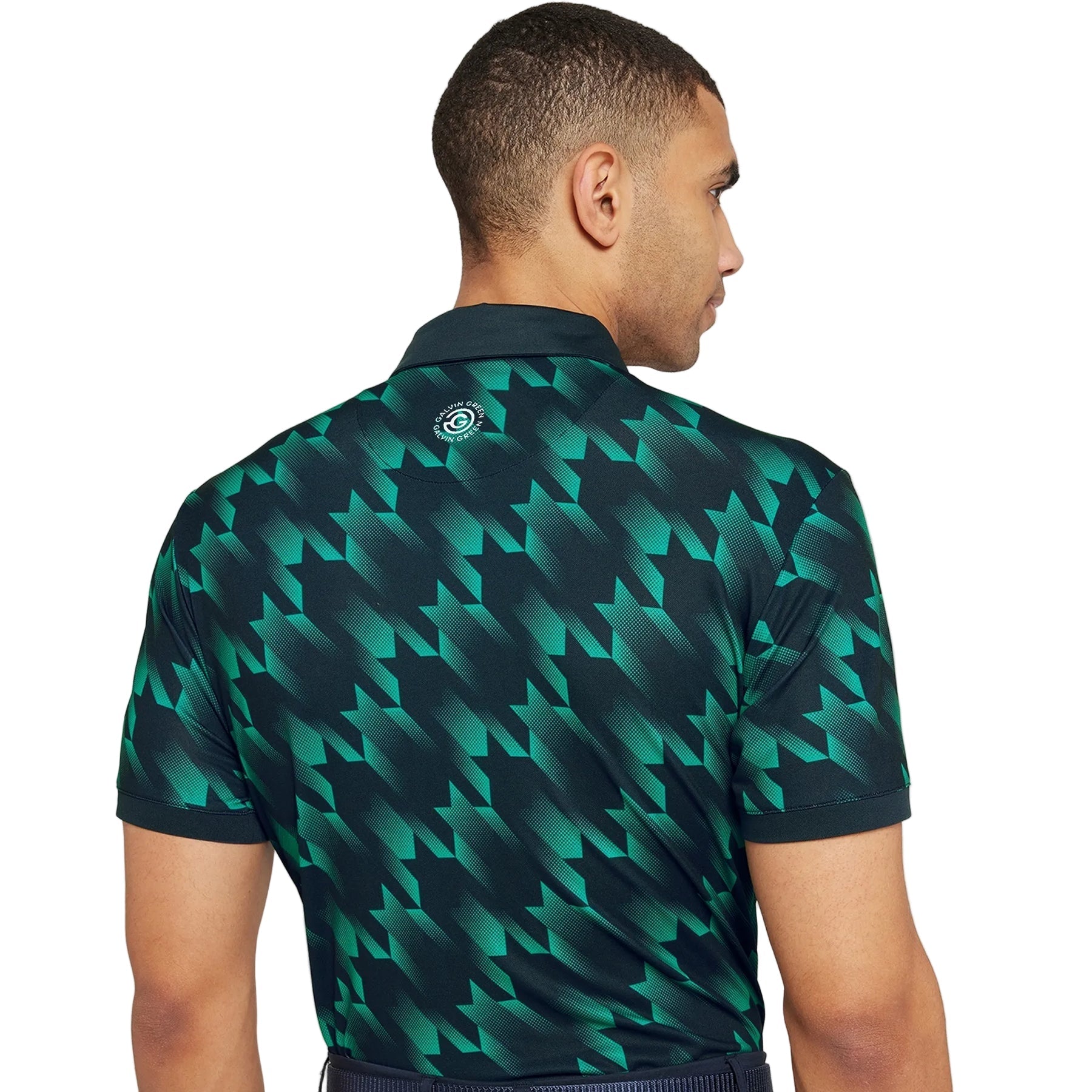 Galvin Green Men`s Golf Shirt | Miles | Navy/Golf Green