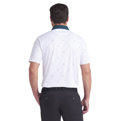 Puma მამაკაცის გოლფის მაისური | Pure 2.0 Argyle Polo | თეთრი ნათება/მწვანე რელიეფი