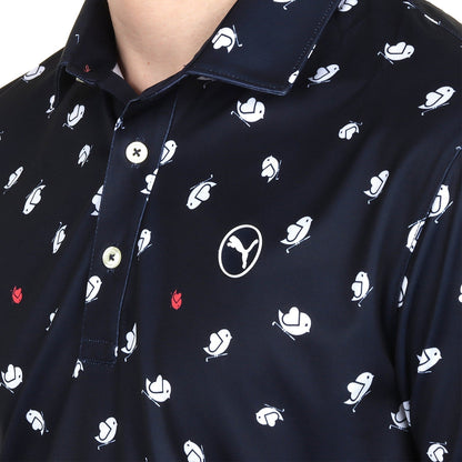 Puma Men's Golf Shirt | Pure 2.0 Birdies Polo | Deep Navy/White/Red