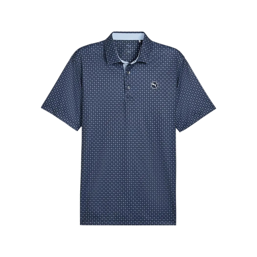 Puma Men's Golf Shirt | Pure 2.0 Polo | Circle Cat | Deep Navy/White Glow
