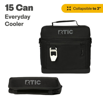 15 Can Everyday Cooler, Insulated Soft Cooler with Collapsible Design, Navy