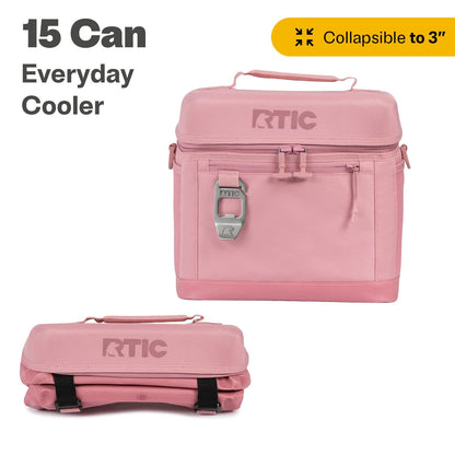 15 Can Everyday Cooler, Insulated Soft Cooler with Collapsible Design, Navy