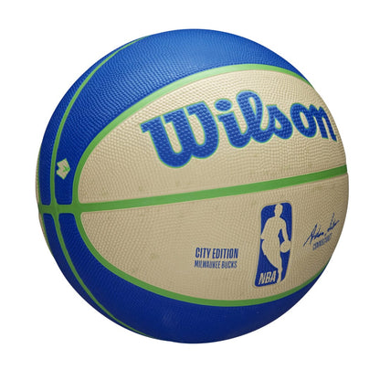 Wilson Team Sports | Basketball | NBA Basketball NBA Team City Edition Mil Bucks Size 7 TS093