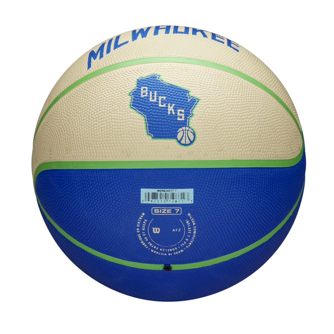 Wilson Team Sports | Basketball | NBA Basketball NBA Team City Edition Mil Bucks Size 7 TS093