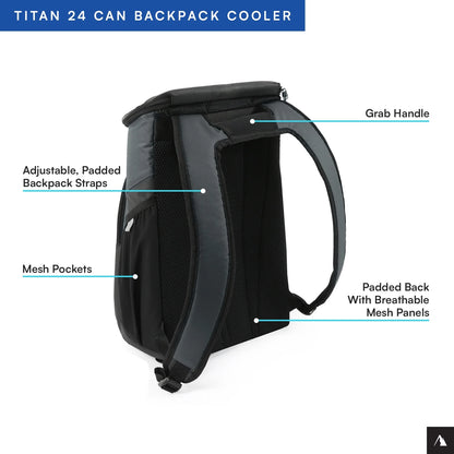 24 Can, 16 Quart Backpack Cooler, Basalt Gray