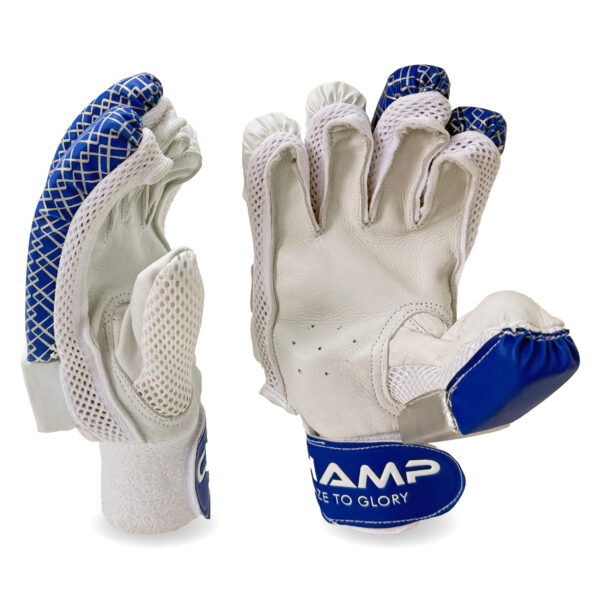 CHAMP JUNIOR ELITE BATTING GLOVES - R BLUE/WHITE EXTRA SMALL RIGHT HAND