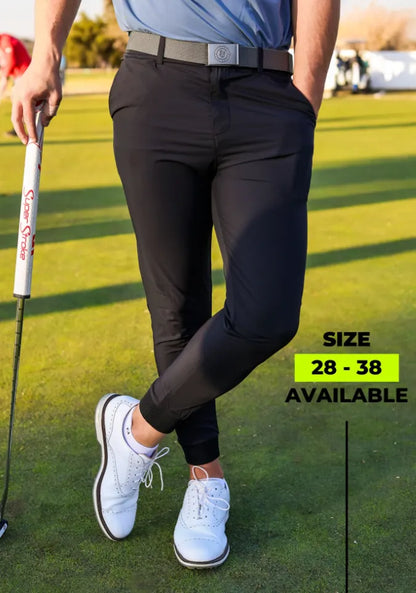 [JP-JOG-BLACk-32] Booyaa Mens Golf Longs | Jogger (Black, 32)