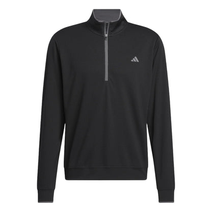 [IU4514L] Adidas Mens Golf Pullovers | Lightweight 1-4 Zip | Black (L)