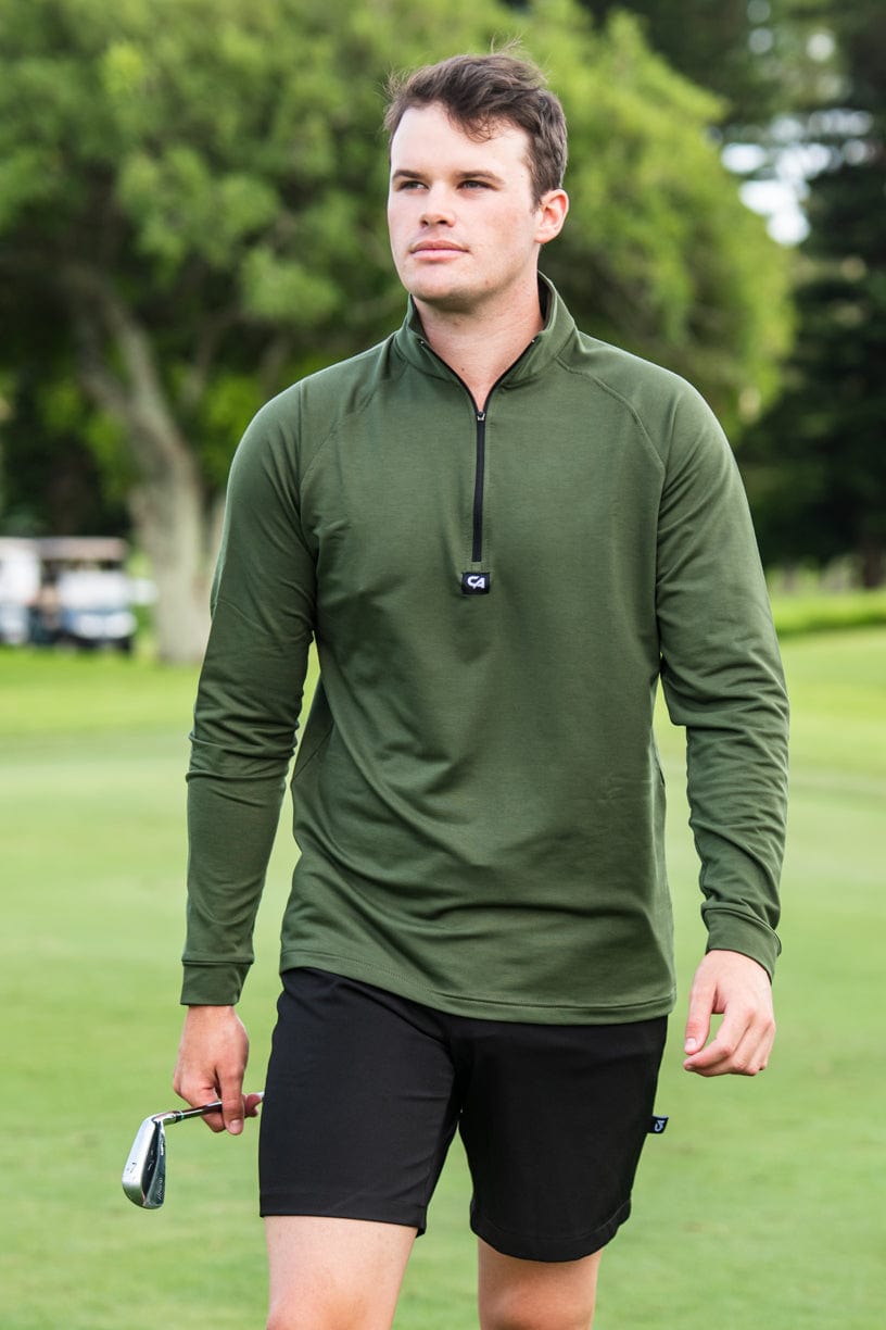 [CAAJ023] Custom Apparel Mens Golf Jersey | Apex Plain (Olive, L)