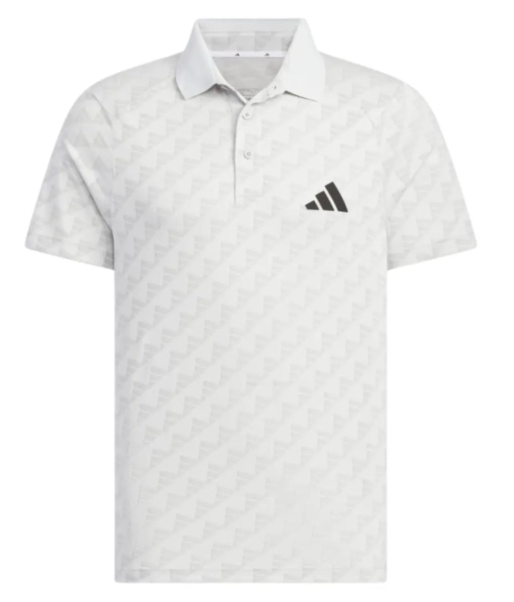 [KG7022-910] Adidas Junior Boys Golf Shirt | Jacquard Polo | White (9 to 10)