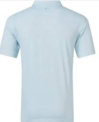 [39348S] Footjoy Mens Golf Shirt | EU Modernist Geo Pique | White-Blue (S)