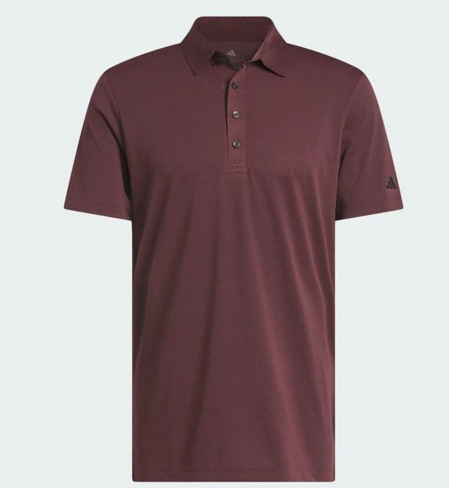 Adidas Mens Golf Shirt | Ultimate Jacquard Polo | Maroon